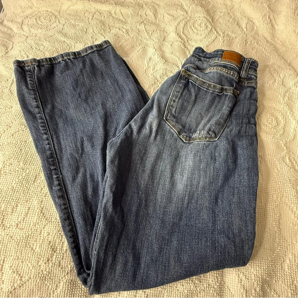 Judy Blue Los Angeles Dark Wash Straight Leg Jeans Size‎ 11/30 Distressed Denim